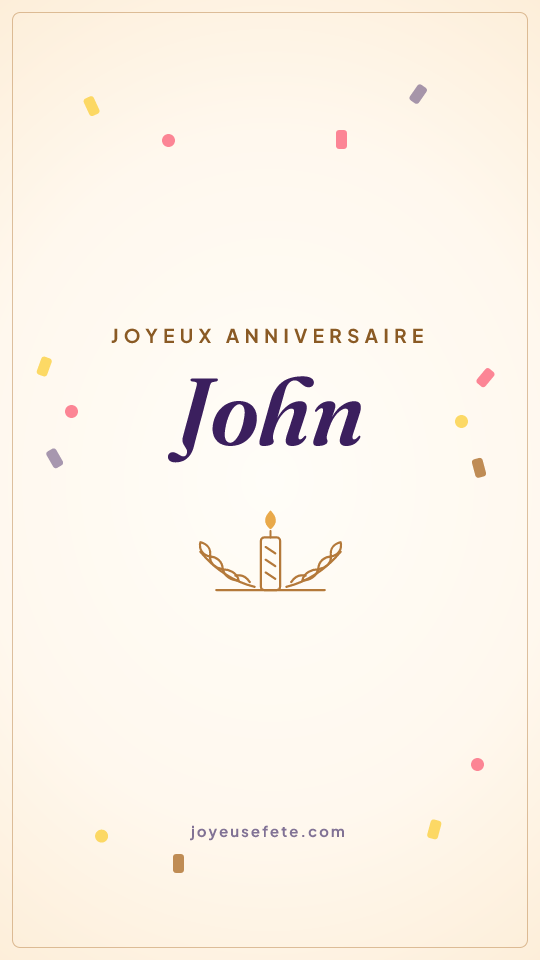 Image « Joyeux anniversaire John » au format story