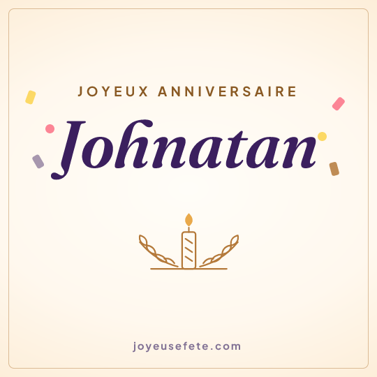 Image carrée « Joyeux anniversaire Johnatan » pour WhatsApp