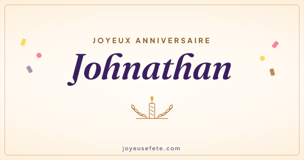 Image « Joyeux anniversaire Johnathan » au format large