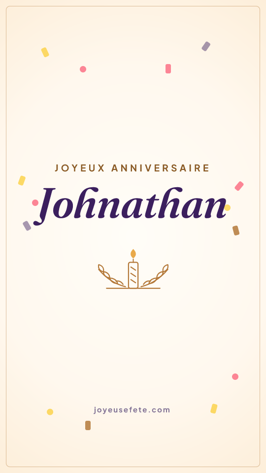 Image « Joyeux anniversaire Johnathan » au format story