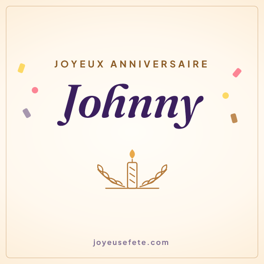 Image carrée « Joyeux anniversaire Johnny » pour WhatsApp