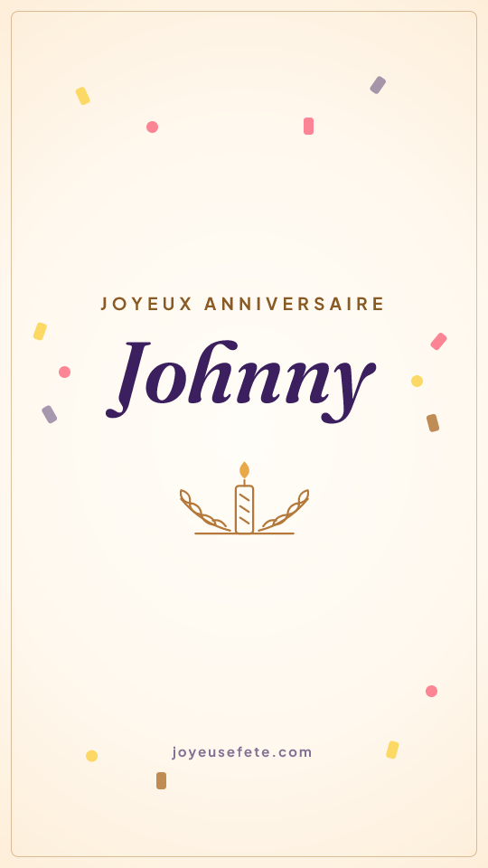 Image « Joyeux anniversaire Johnny » au format story