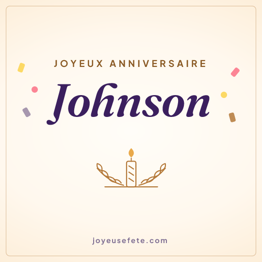Image carrée « Joyeux anniversaire Johnson » pour WhatsApp