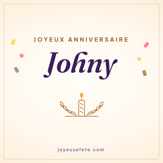 Image carrée « Joyeux anniversaire Johny » pour WhatsApp
