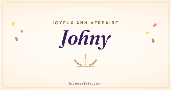 Image « Joyeux anniversaire Johny » au format large