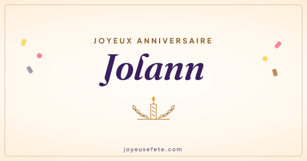 Image « Joyeux anniversaire Jolann » au format large