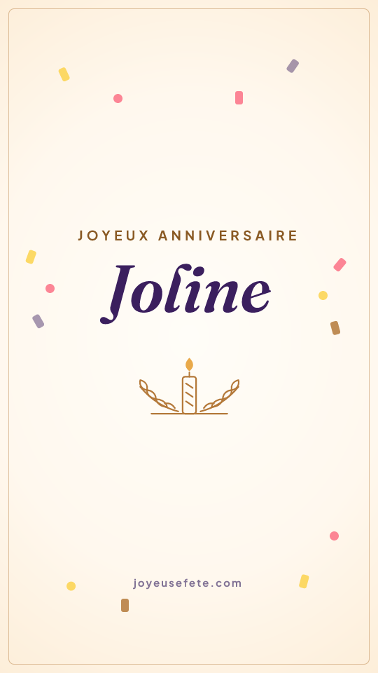 Image « Joyeux anniversaire Joline » au format story