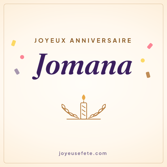 Image carrée « Joyeux anniversaire Jomana » pour WhatsApp