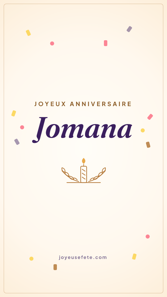 Image « Joyeux anniversaire Jomana » au format story