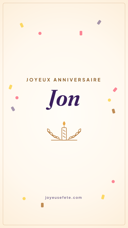 Image « Joyeux anniversaire Jon » au format story