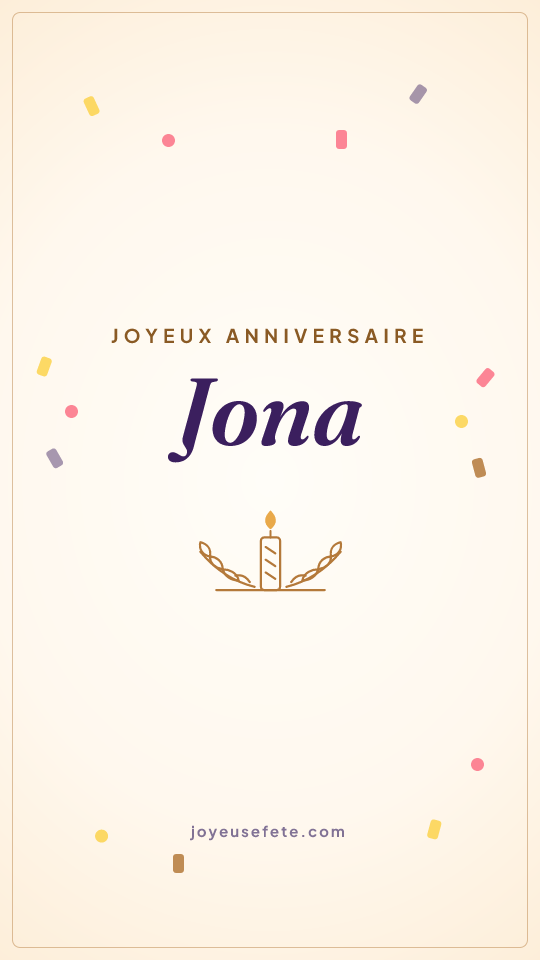 Image « Joyeux anniversaire Jona » au format story