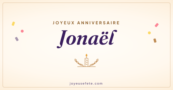 Image « Joyeux anniversaire Jonaël » au format large