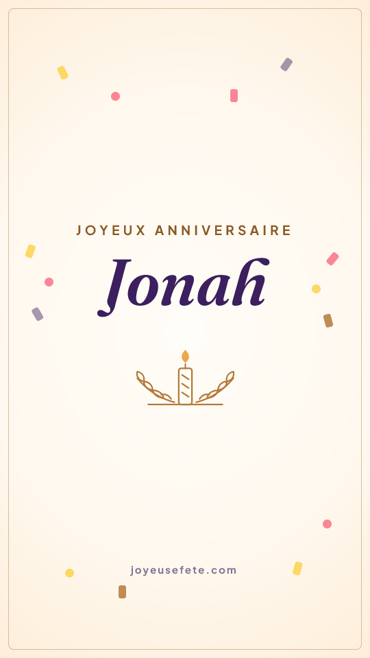 Image « Joyeux anniversaire Jonah » au format story