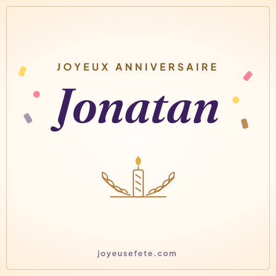 Image carrée « Joyeux anniversaire Jonatan » pour WhatsApp