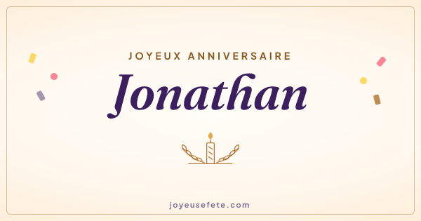 Image « Joyeux anniversaire Jonathan » au format large