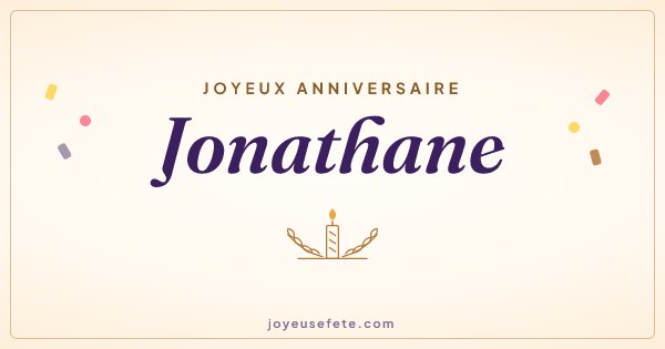 Image « Joyeux anniversaire Jonathane » au format large