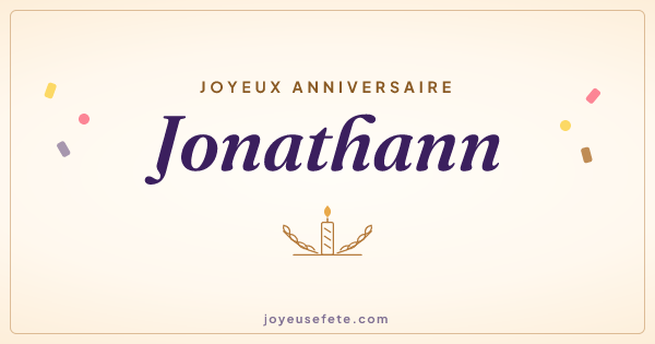 Image « Joyeux anniversaire Jonathann » au format large