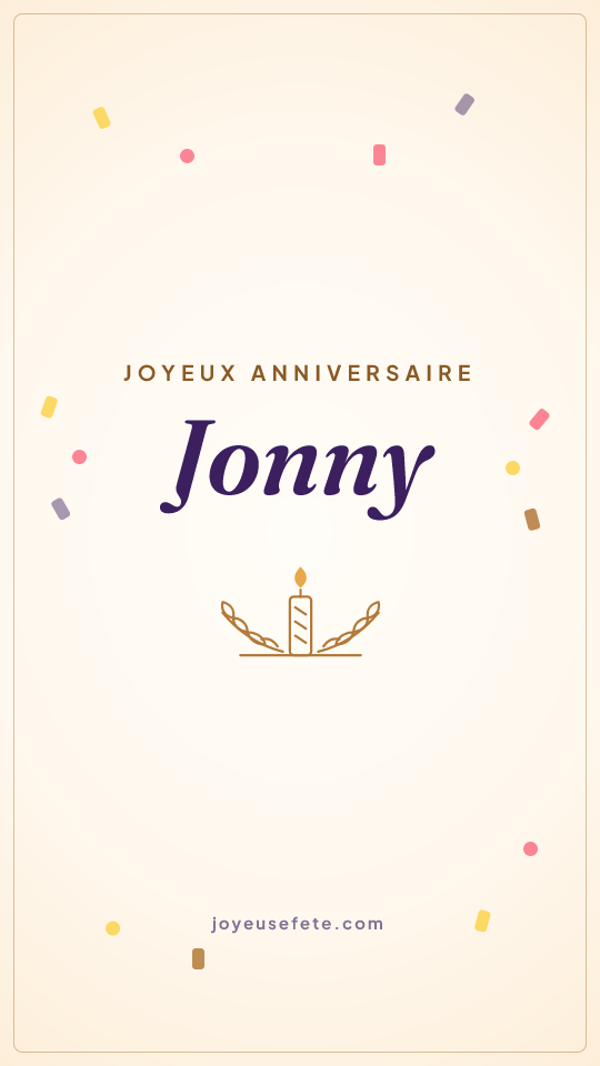 Image « Joyeux anniversaire Jonny » au format story