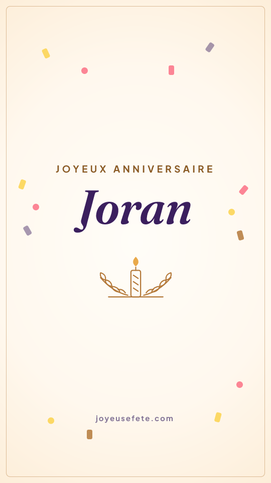 Image « Joyeux anniversaire Joran » au format story