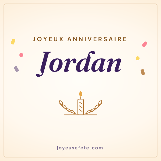 Image carrée « Joyeux anniversaire Jordan » pour WhatsApp