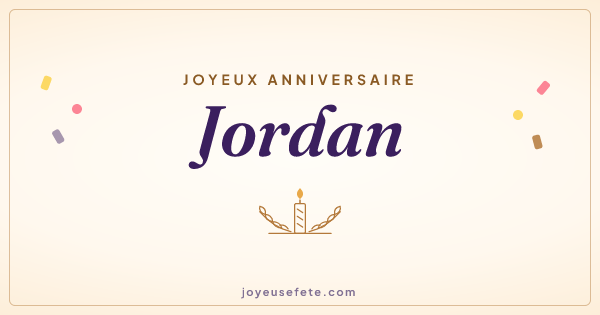 Image « Joyeux anniversaire Jordan » au format large