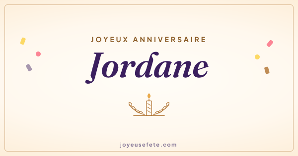 Image « Joyeux anniversaire Jordane » au format large