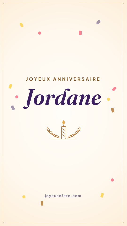 Image « Joyeux anniversaire Jordane » au format story