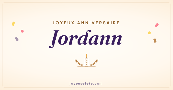 Image « Joyeux anniversaire Jordann » au format large