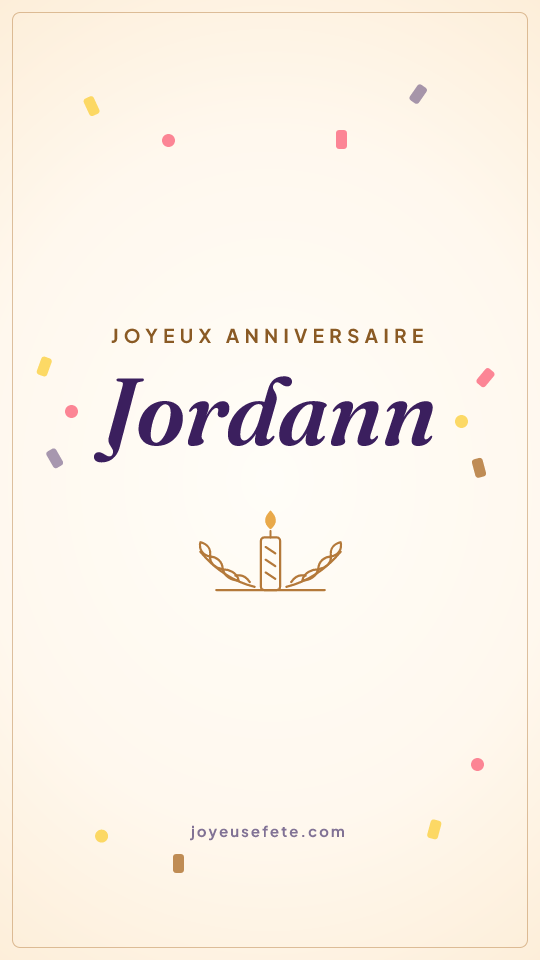 Image « Joyeux anniversaire Jordann » au format story