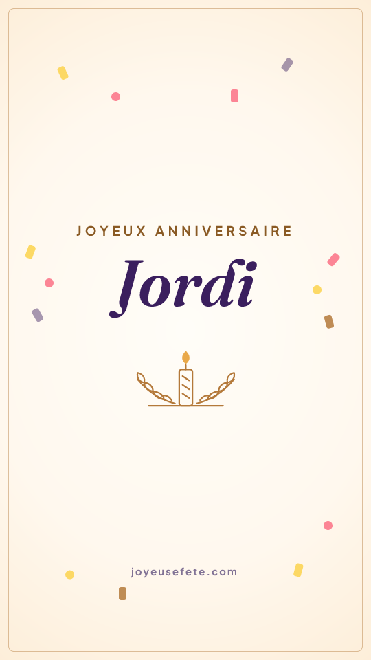 Image « Joyeux anniversaire Jordi » au format story