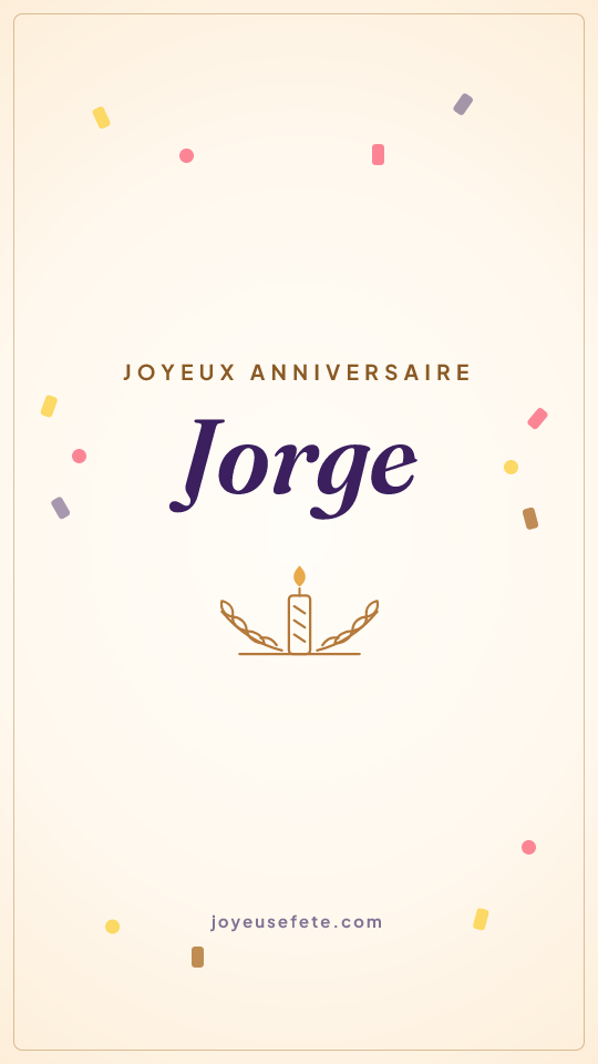 Image « Joyeux anniversaire Jorge » au format story