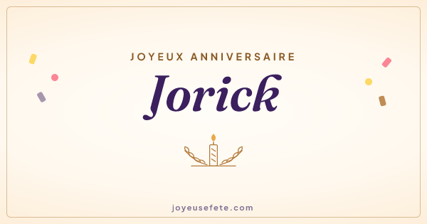 Image « Joyeux anniversaire Jorick » au format large