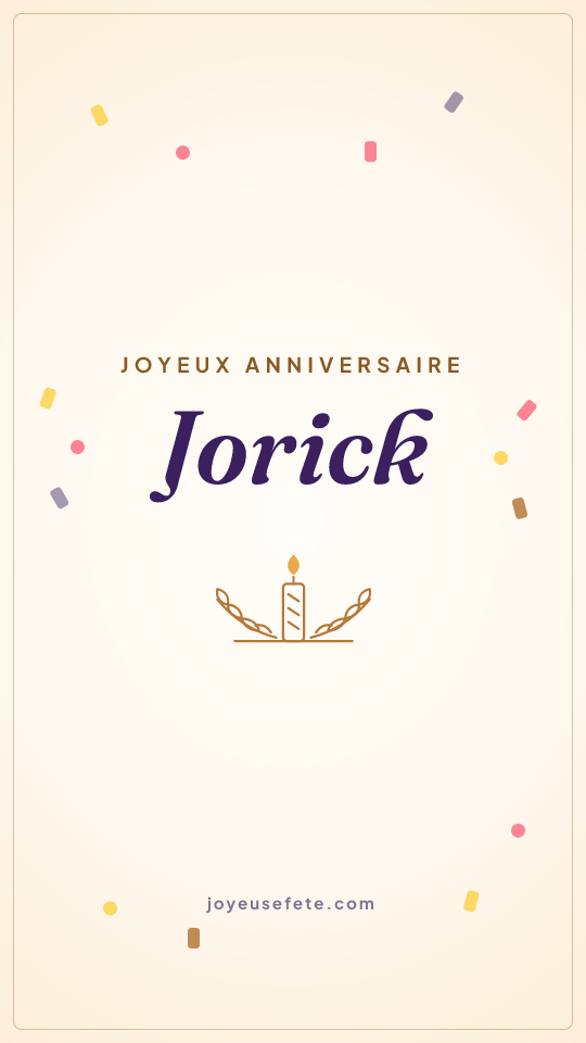 Image « Joyeux anniversaire Jorick » au format story