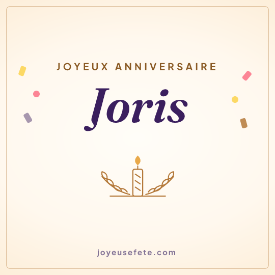 Image carrée « Joyeux anniversaire Joris » pour WhatsApp