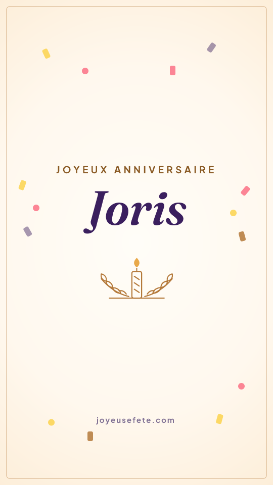 Image « Joyeux anniversaire Joris » au format story