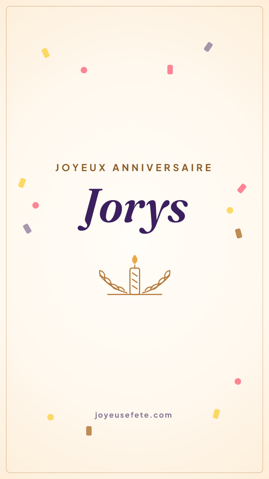 Image « Joyeux anniversaire Jorys » au format story
