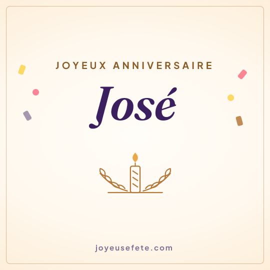 Image carrée « Joyeux anniversaire José » pour WhatsApp