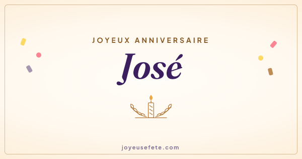Image « Joyeux anniversaire José » au format large