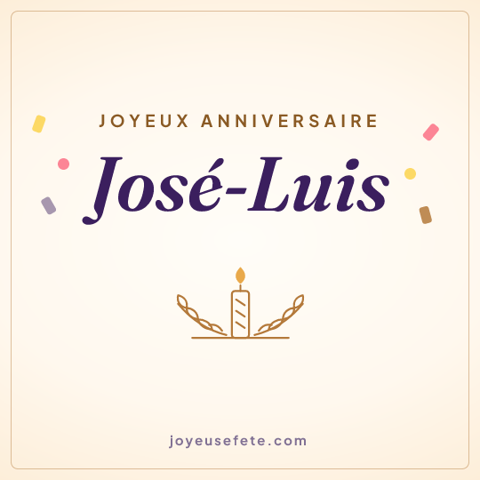 Image carrée « Joyeux anniversaire José-Luis » pour WhatsApp