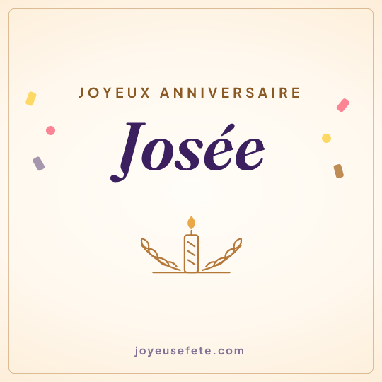Image carrée « Joyeux anniversaire Josée » pour WhatsApp
