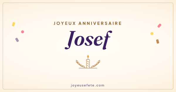Image « Joyeux anniversaire Josef » au format large