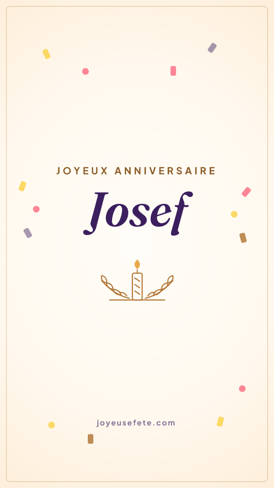 Image « Joyeux anniversaire Josef » au format story