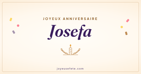Image « Joyeux anniversaire Josefa » au format large