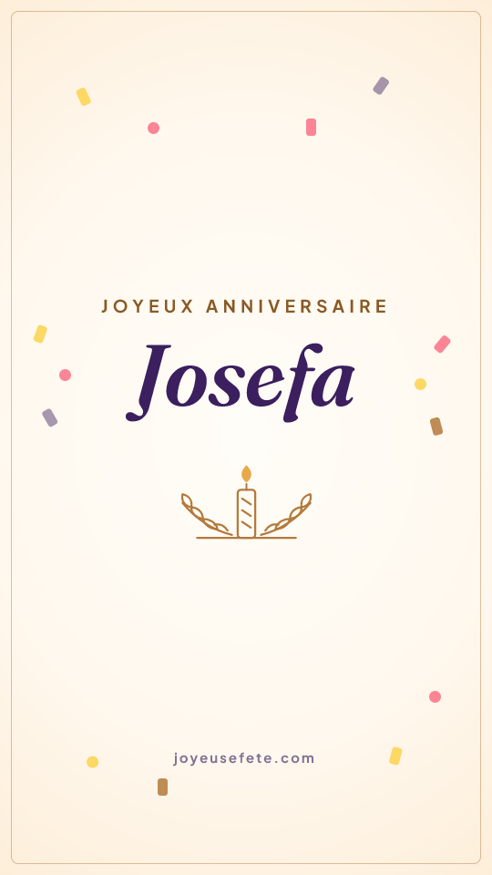 Image « Joyeux anniversaire Josefa » au format story