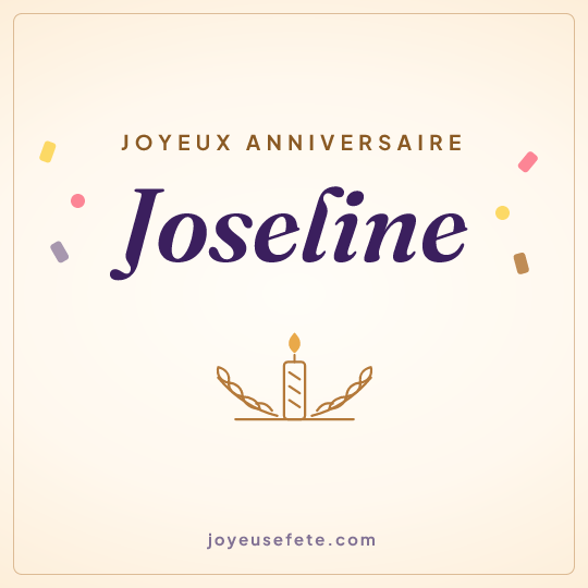 Image carrée « Joyeux anniversaire Joseline » pour WhatsApp