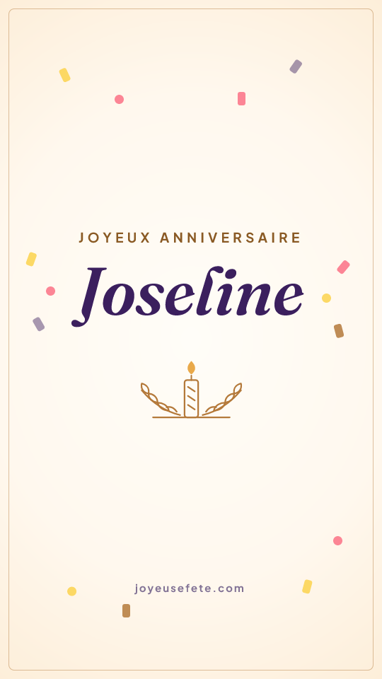 Image « Joyeux anniversaire Joseline » au format story