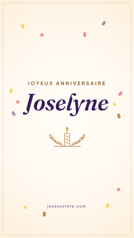 Image « Joyeux anniversaire Joselyne » au format story