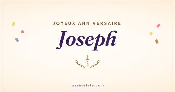 Image « Joyeux anniversaire Joseph » au format large