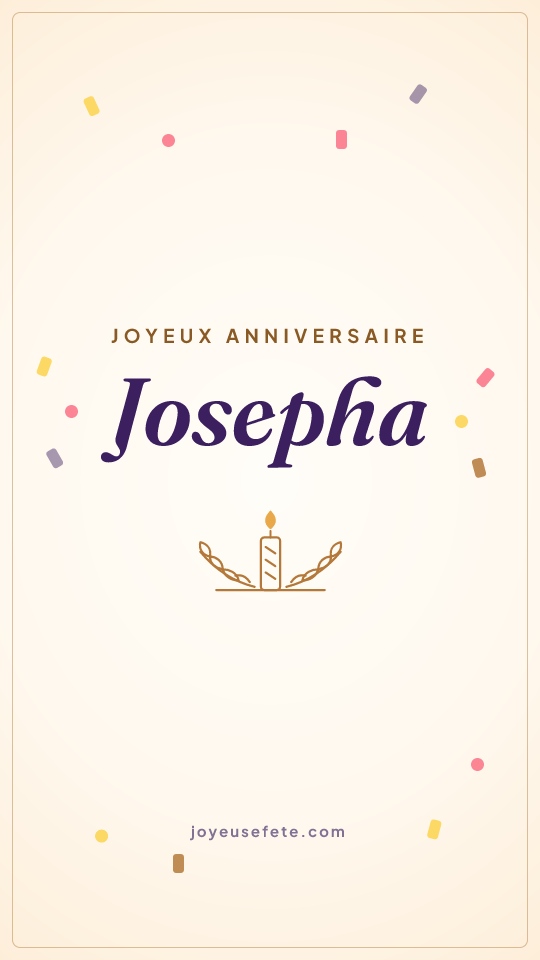 Image « Joyeux anniversaire Josepha » au format story