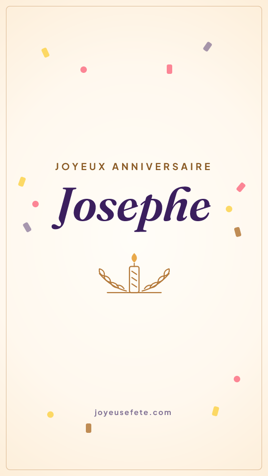 Image « Joyeux anniversaire Josephe » au format story